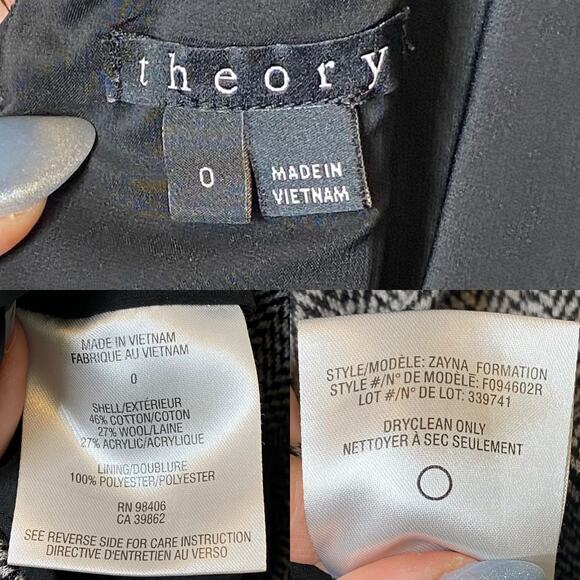 Theory Zayna Formation Wool Blend Sheath Dress Cap Sleeve size 0 - Picture 3 of 3